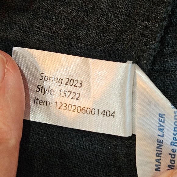 Marine Layer Valencia Black Gauze Wrap Dress Size Medium Midi Flowy Bohemian - Picture 10 of 13